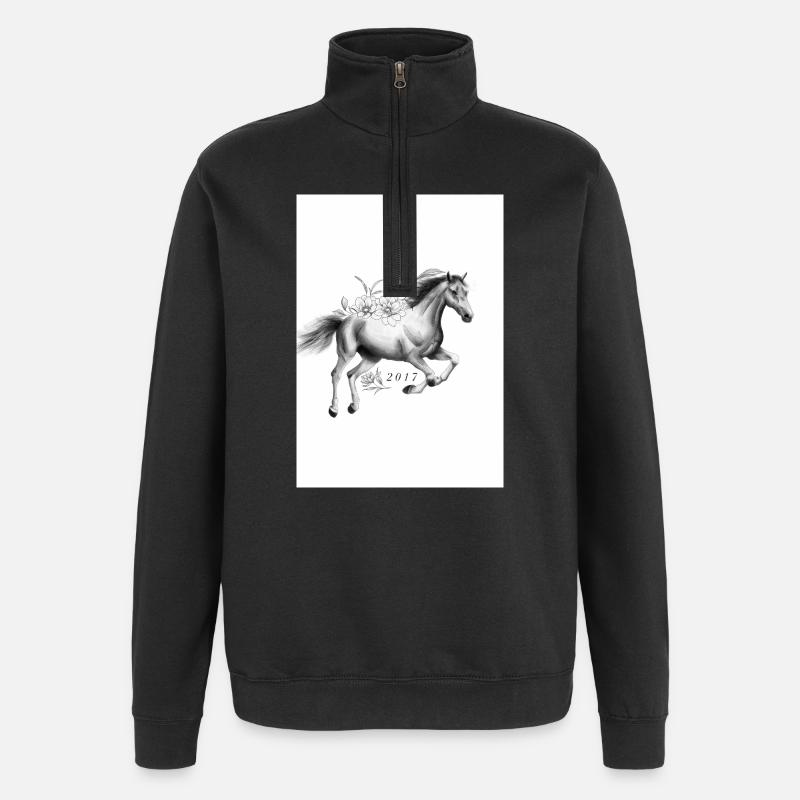 Ich erinnere mich - Quarter-Zip-Sweatshirt - Schwarz