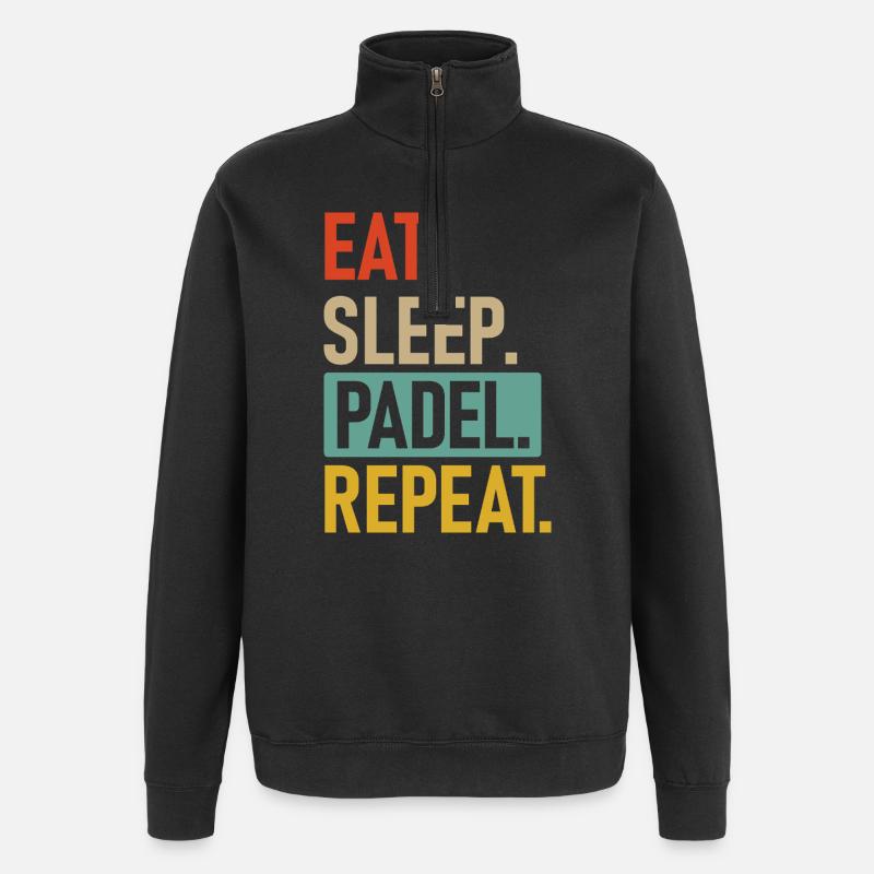 Padel | Eat.Sleep.Padel.Repeat. - Quarter-Zip Sweatshirt - black