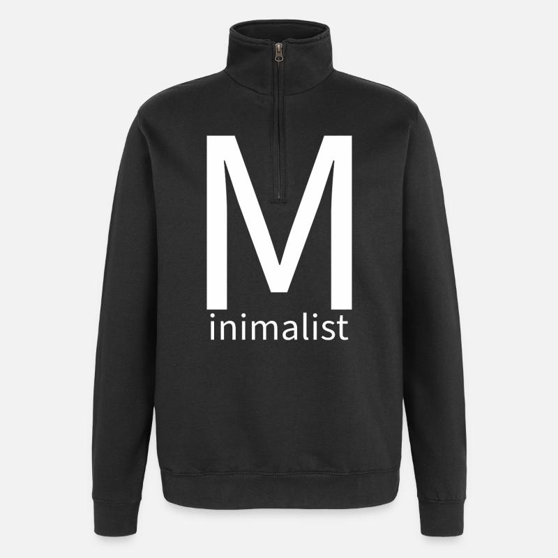 Minimlaist – radically minimal thought - Quarter-Zip Sweatshirt - black