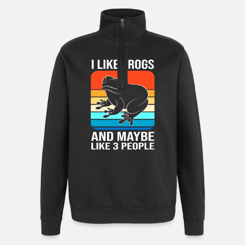 Tree Frog Frog - Quarter-Zip Sweatshirt - black