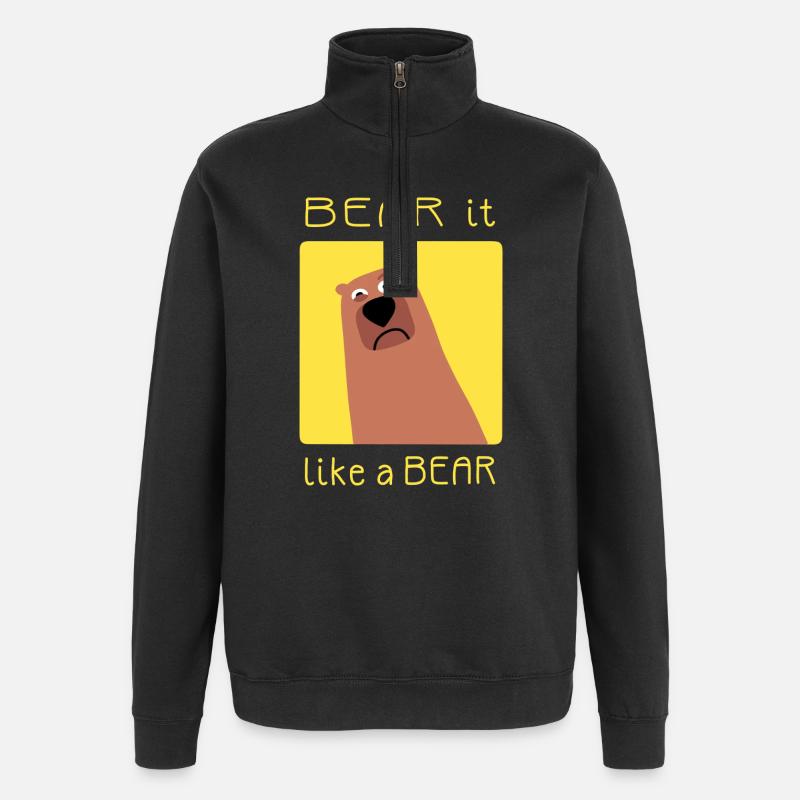 BEAR it like a BEAR - Quarter-Zip-Sweatshirt - Schwarz