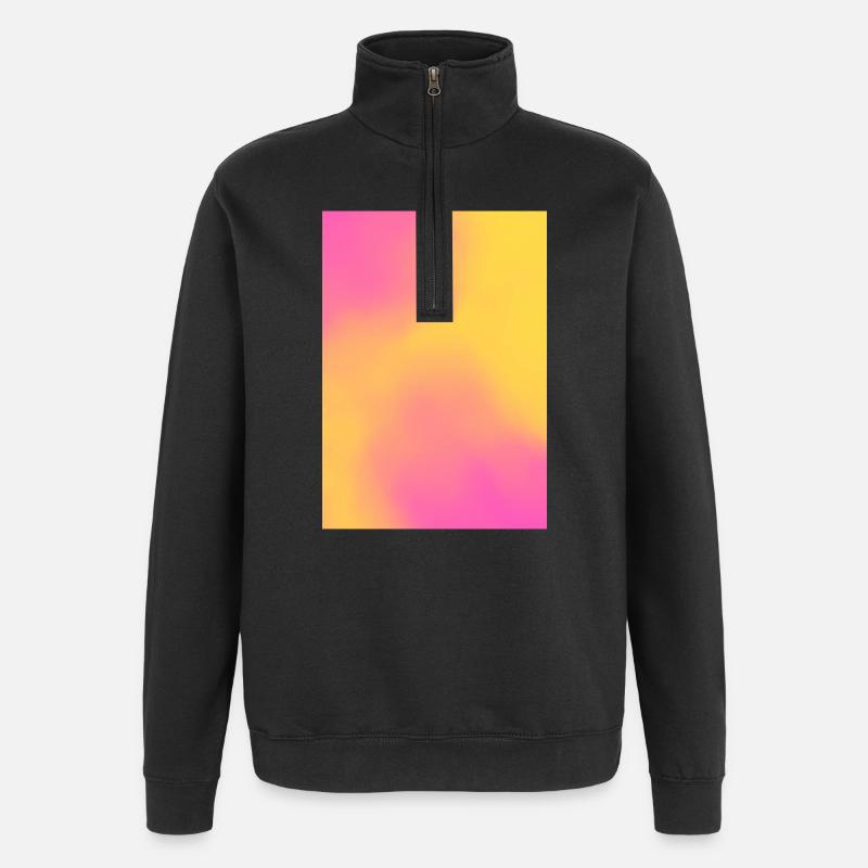 Gradient - yellow pink personalisierbar - Quarter-Zip-Sweatshirt - Schwarz