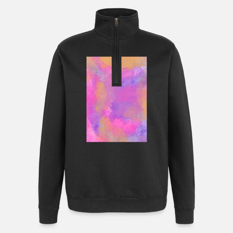 Gradient - Flieder personalisierbar - Quarter-Zip-Sweatshirt - Schwarz
