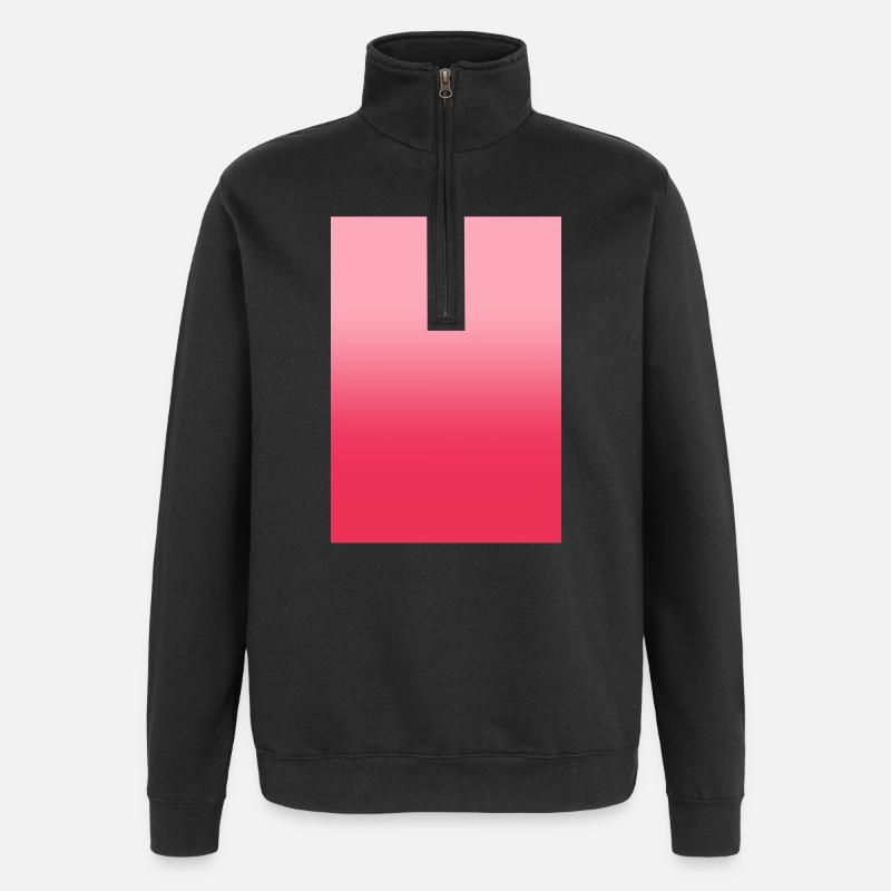 Gradient - rosa rot personalisierbar - Quarter-Zip-Sweatshirt - Schwarz