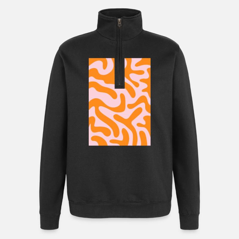 Funky tiger - orange rosa - Quarter-Zip-Sweatshirt - Schwarz