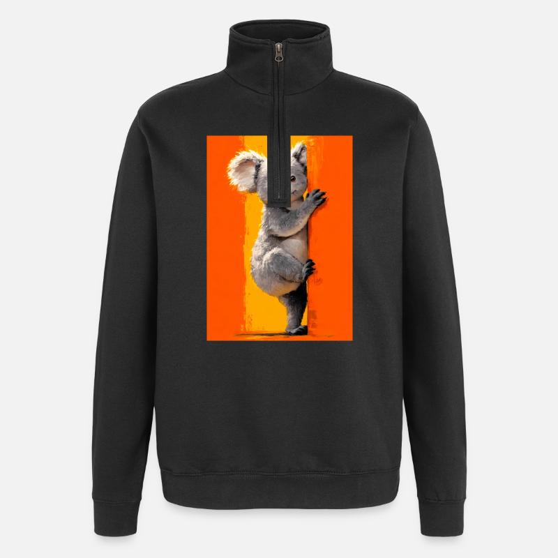 Koala - Sweat à zip 1/4 - noir