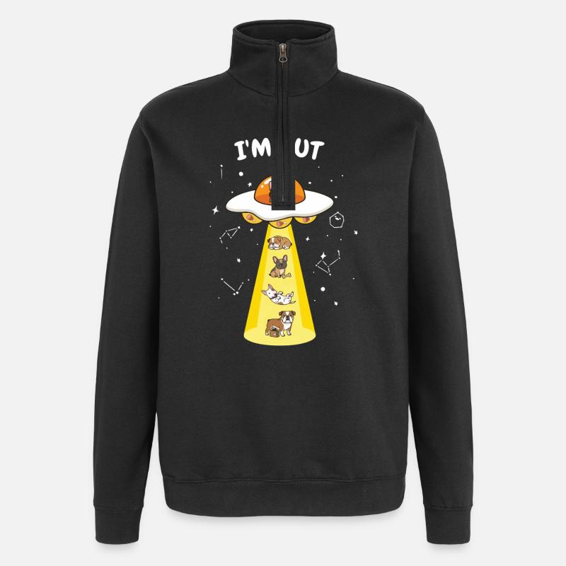 UFO Beam Dogs Galactic Crew - Quarter-Zip Sweatshirt - black