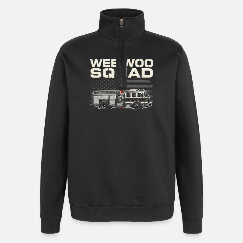 Wee Woo Squad Rettungsdienst Design - Quarter-Zip-Sweatshirt - Schwarz
