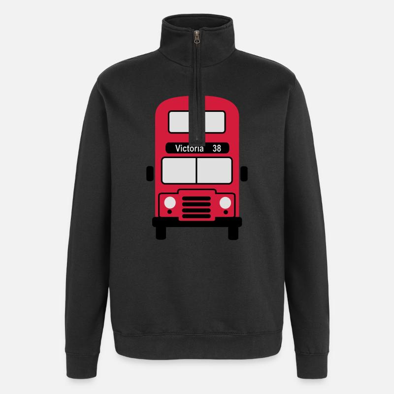Londres - Sweat à zip 1/4 - noir