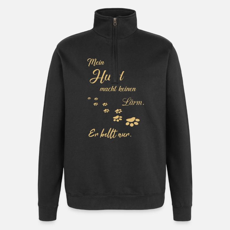 Hunde Hundesprüche - Quarter-Zip-Sweatshirt - Schwarz