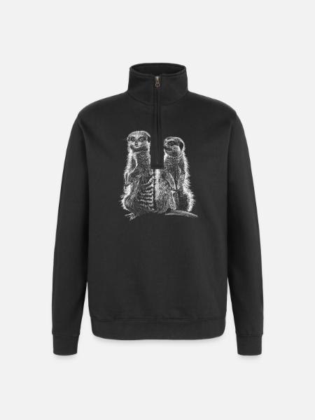 Meerkats - Quarter-Zip Sweatshirt - black