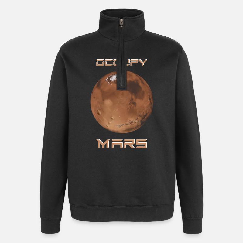 Occupy Mars - Sweat à zip 1/4 - noir