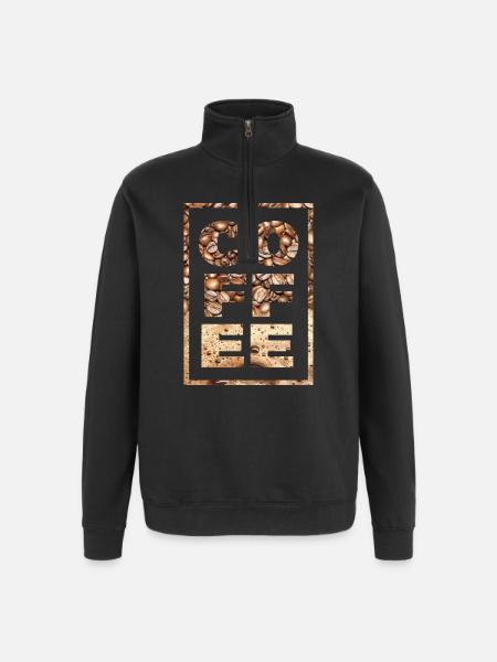 Kaffee Spruch Kaffeetrinker Kaffeebohnen Koffein - Quarter-Zip-Sweatshirt - Schwarz
