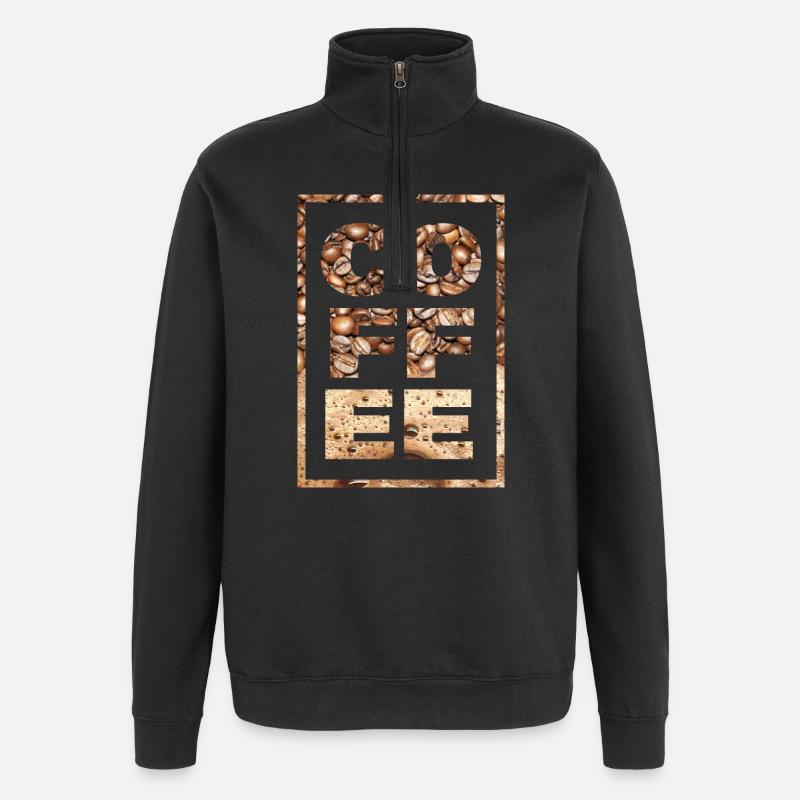 Kaffee Spruch Kaffeetrinker Kaffeebohnen Koffein - Quarter-Zip-Sweatshirt - Schwarz