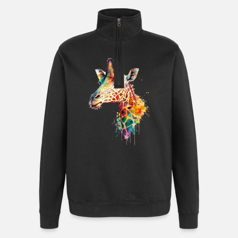 Giraffe - Quarter-Zip Sweatshirt - black
