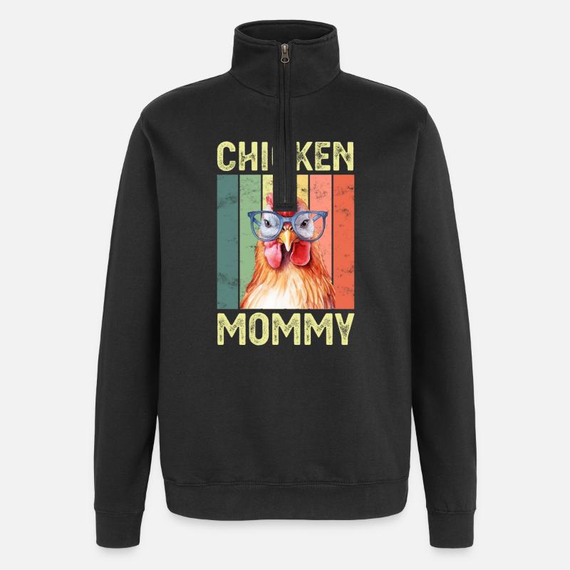 Huhn Hühner - Quarter-Zip-Sweatshirt - Schwarz