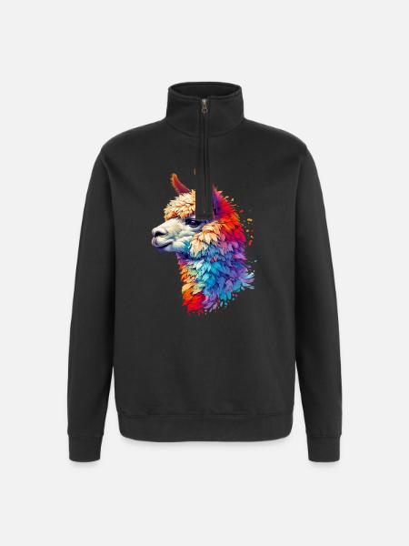 Alpaga - Sweat à zip 1/4 - noir