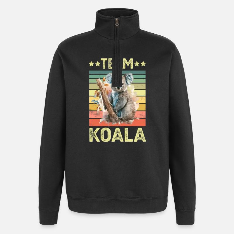 Koala Koala Bear - Quarter-Zip Sweatshirt - black