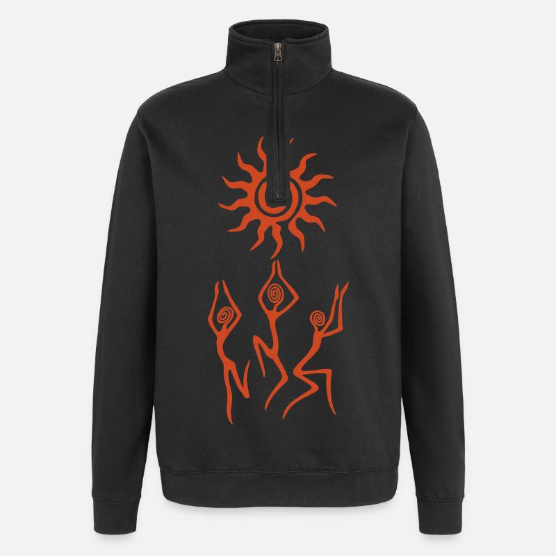 Der Sonnentanz - Quarter-Zip-Sweatshirt - Schwarz