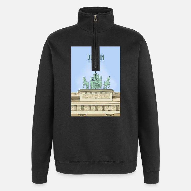 Berlin, Deutschland - Quarter-Zip-Sweatshirt - Schwarz
