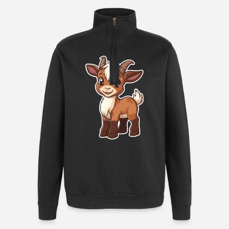 Chèvre - Sweat à zip 1/4 - noir