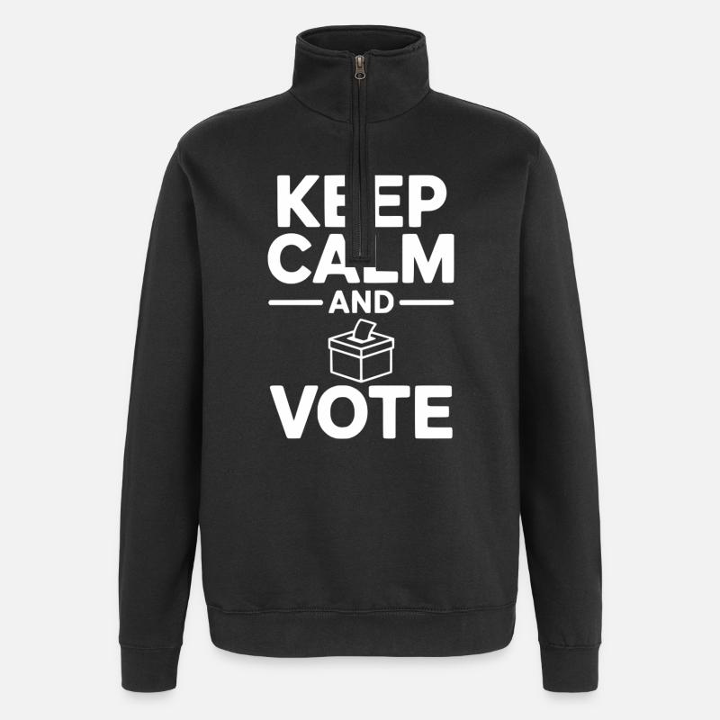 Keep Calm and Vote - Quarter-Zip Sweatshirt - black
