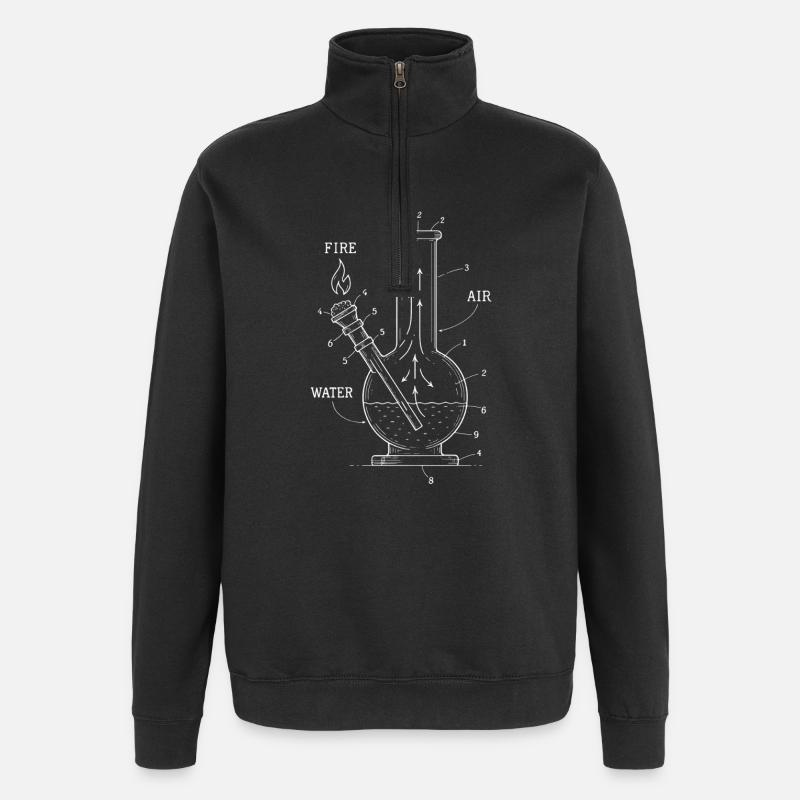 Blueprint Technique Bong – Art Cannabis - Quarter-Zip Sweatshirt - black