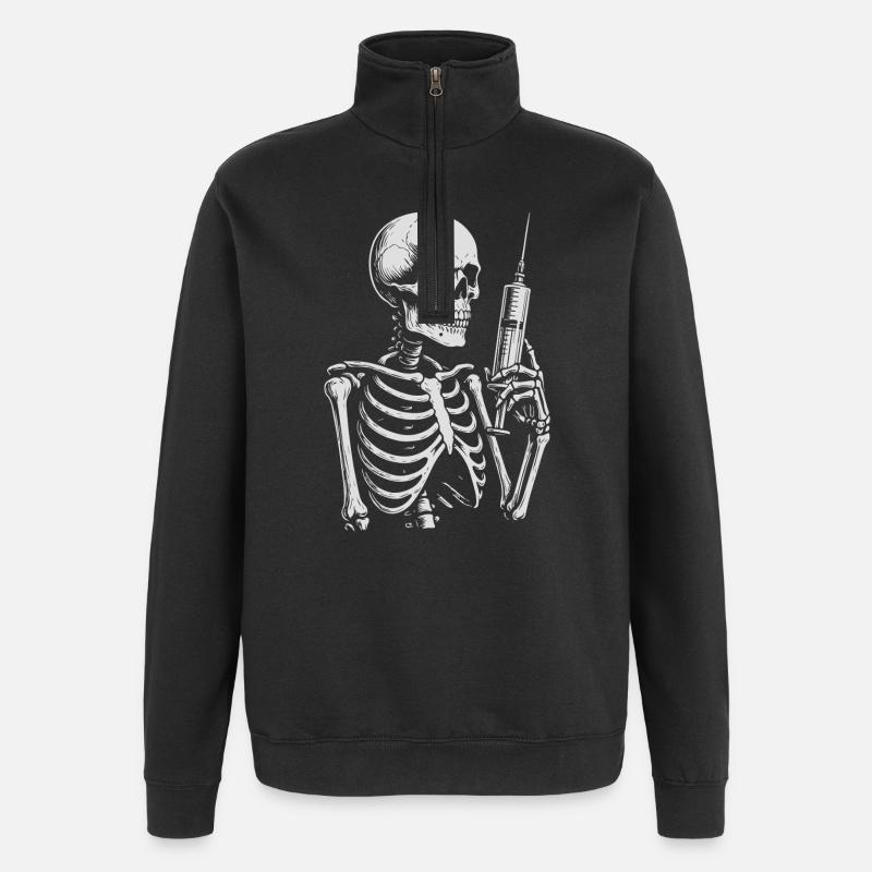 Skelettspritze Noir Tee - Quarter-Zip-Sweatshirt - Schwarz