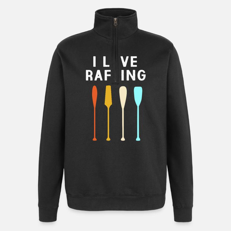 Paddelboot Kajakfahren Kajak Rafting - Quarter-Zip-Sweatshirt - Schwarz