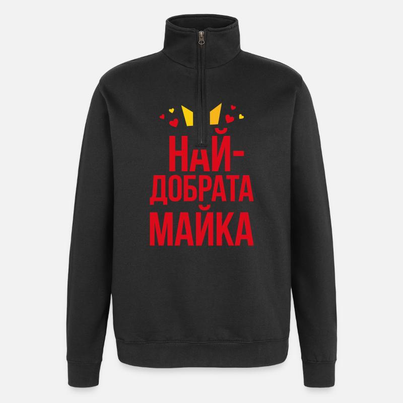 Best Mom Crown - Quarter-Zip Sweatshirt - black