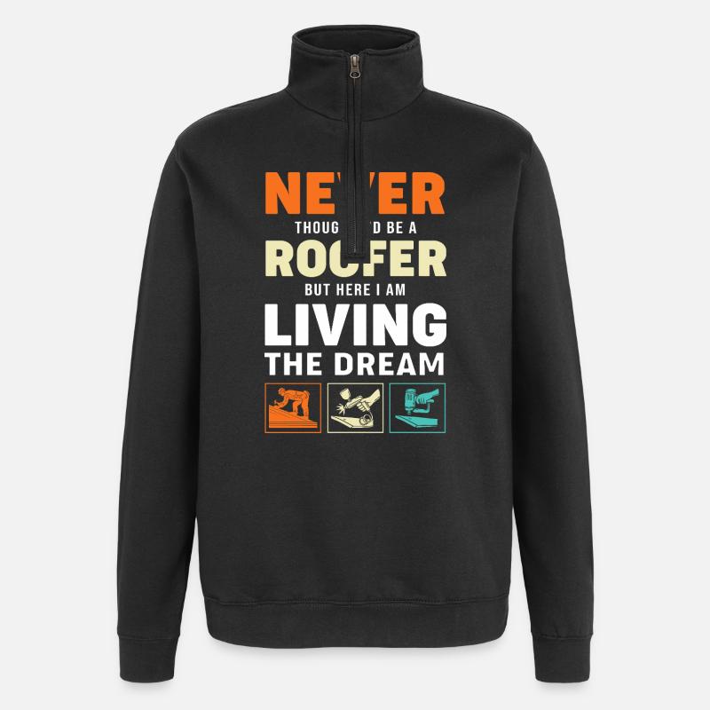 Dachdecker - Quarter-Zip-Sweatshirt - Schwarz