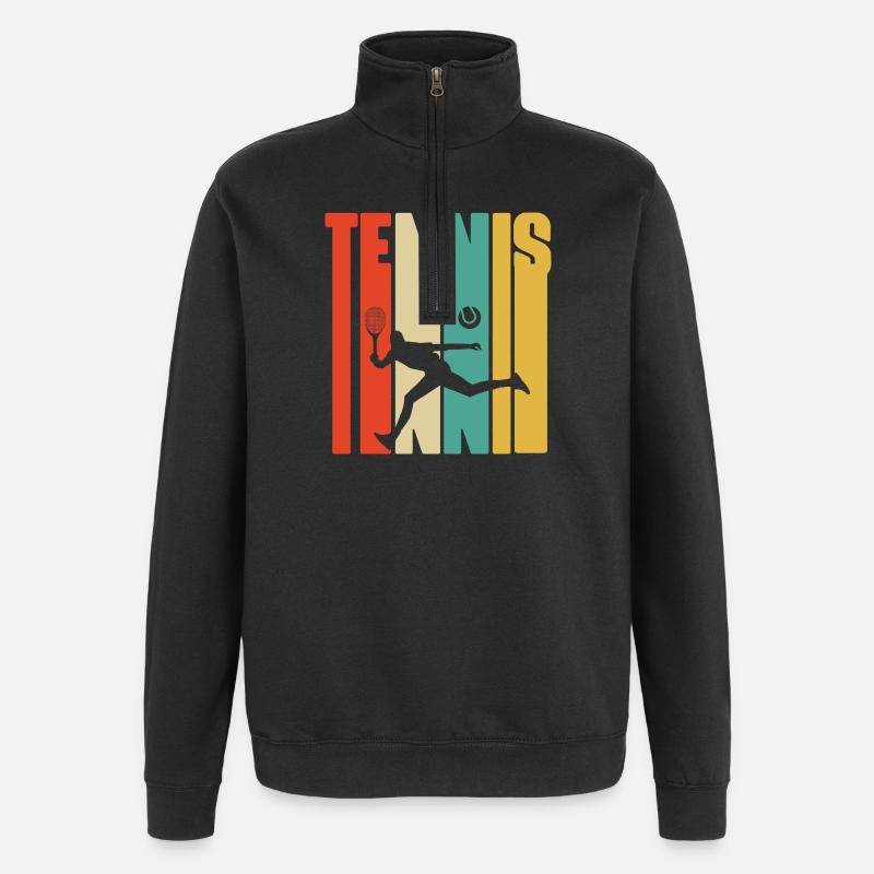 I can't I have tennis - Quarter-Zip Sweatshirt - black