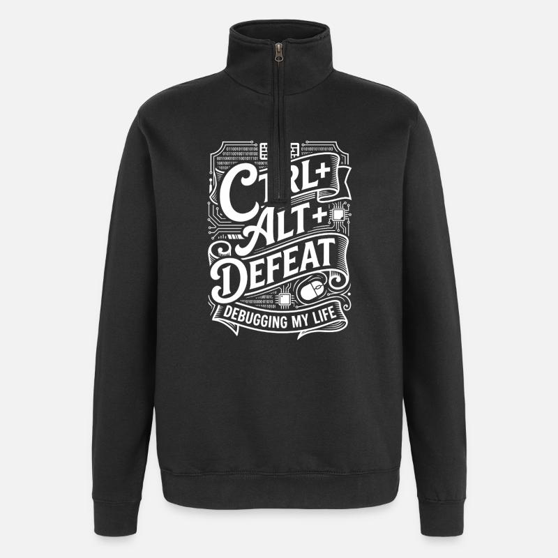 CTRL ALT DELETE Debugging My Life - Quarter-Zip-Sweatshirt - Schwarz