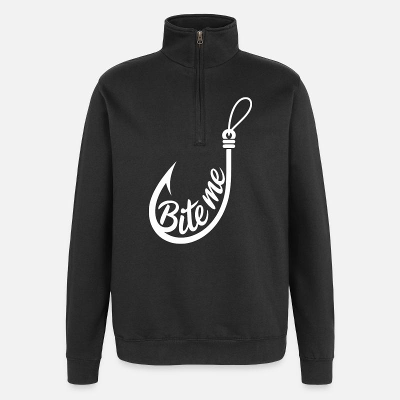 Beiß mich Haken - Quarter-Zip-Sweatshirt - Schwarz