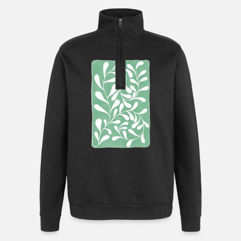 Eucalyptus leaves - Quarter-Zip Sweatshirt - black