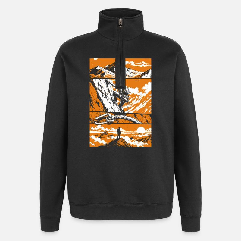 Summit Victory Mountain Art - Quarter-Zip Sweatshirt - black