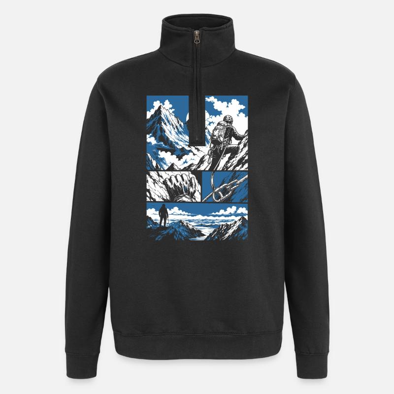 Climb Mountain Adventure - Quarter-Zip Sweatshirt - black