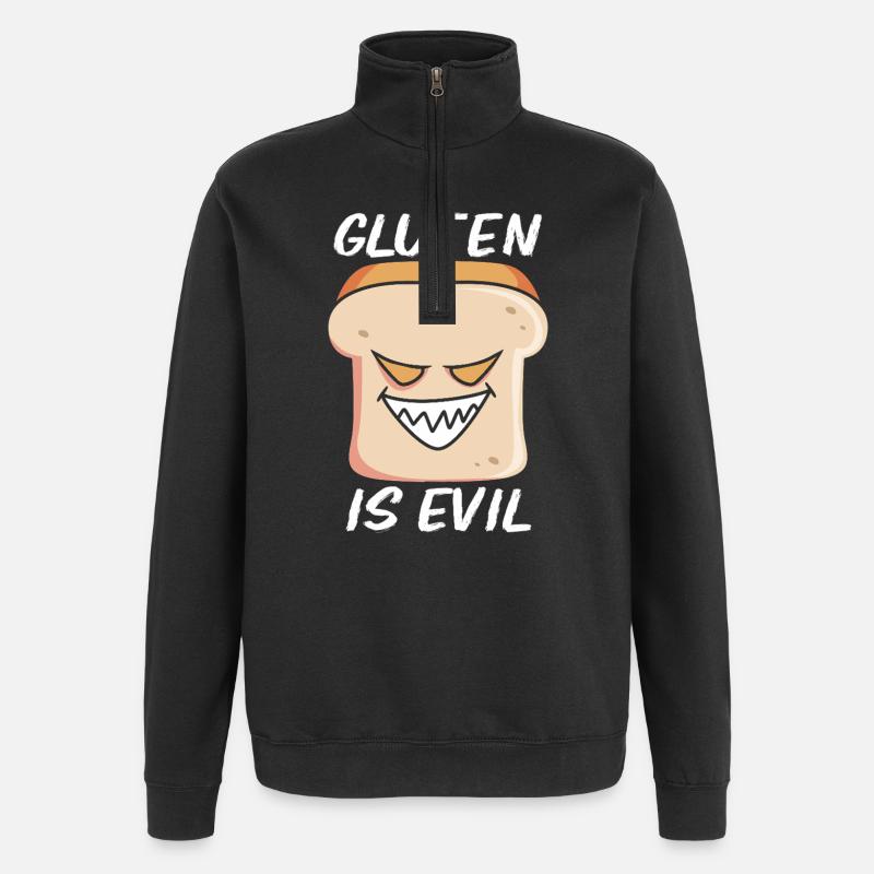 Gluten sans gluten - Sweat à zip 1/4 - noir