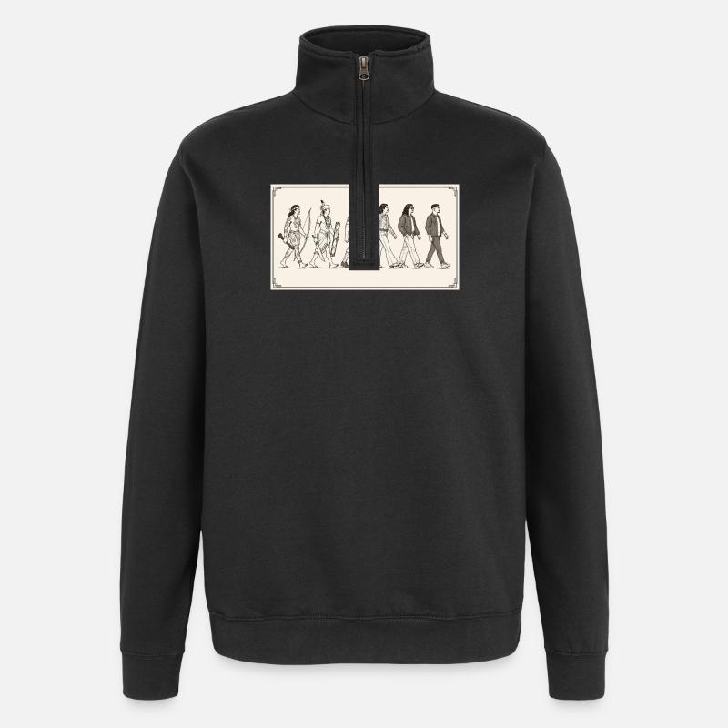 Molukkische Entwicklung durch s2soon - Quarter-Zip-Sweatshirt - Schwarz