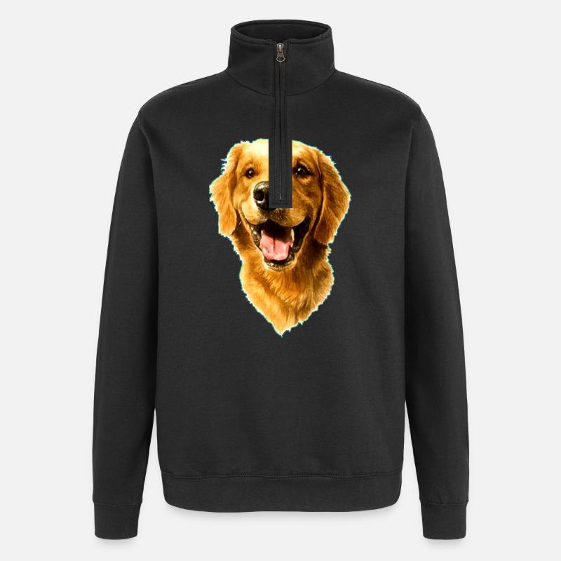 Golden Retriver - Sweat à zip 1/4 - noir