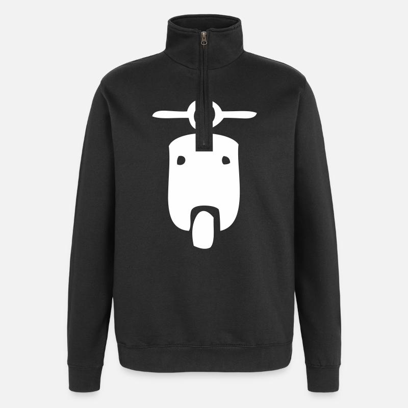 Motorrad - Quarter-Zip-Sweatshirt - Schwarz