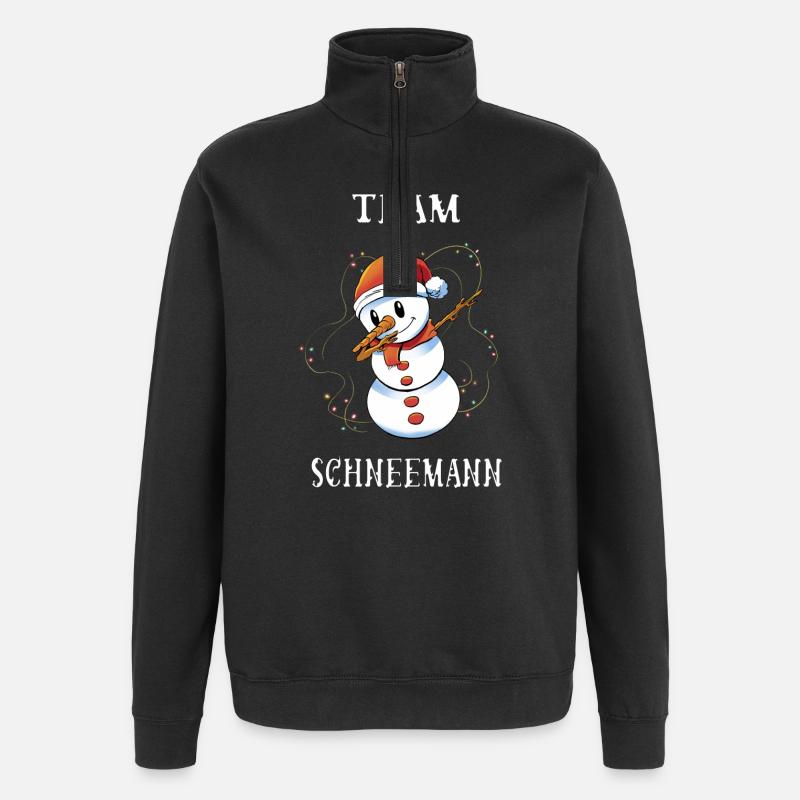 Team Schneemann - Quarter-Zip-Sweatshirt - Schwarz
