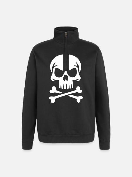 Sapiens Schädel - Quarter-Zip-Sweatshirt - Schwarz