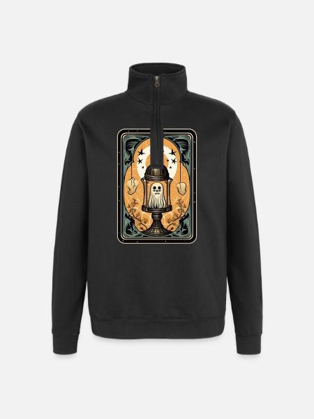 Spook in een kooi Tarotkooi - Sweatshirt met 1/4-rits - zwart