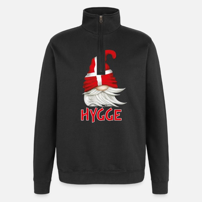 Hygge - hyggelig - Dänemark - Quarter-Zip-Sweatshirt - Schwarz