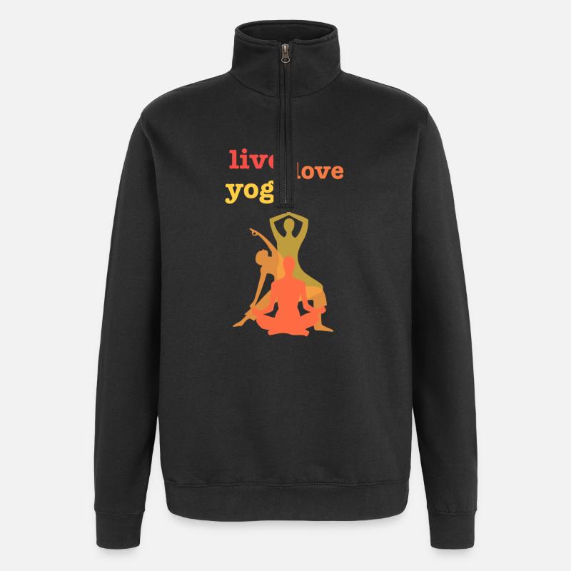 Live Love Yoga - Quarter-Zip-Sweatshirt - Schwarz