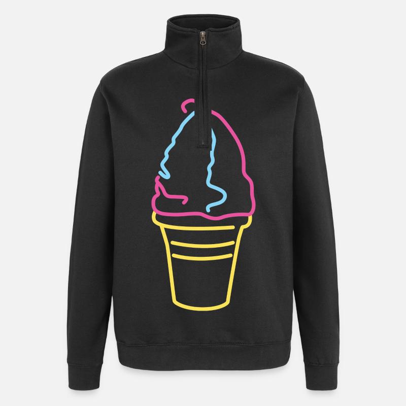 Buntes Softeis - Quarter-Zip-Sweatshirt - Schwarz