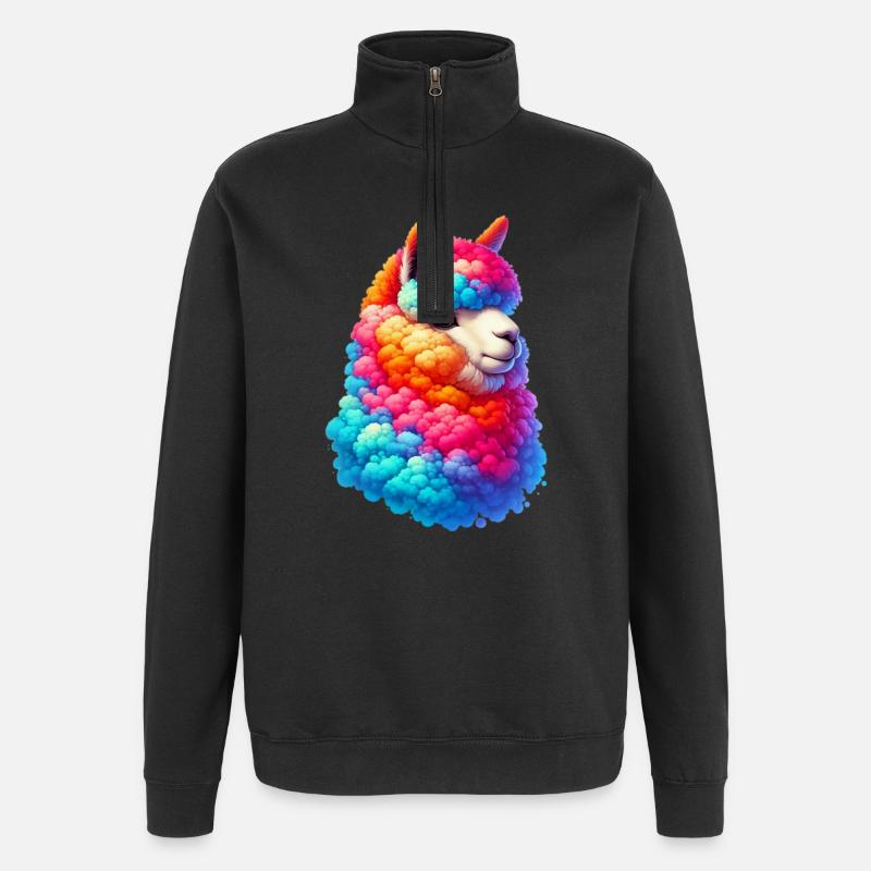 Alpaka - Quarter-Zip-Sweatshirt - Schwarz