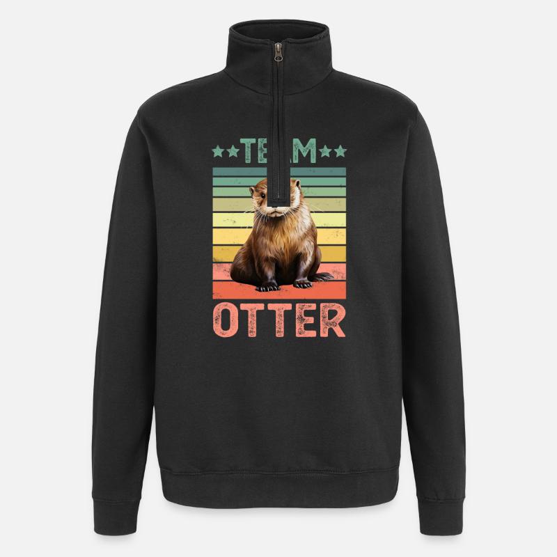 Odder - Sweatshirt med 1/4 lynlås - sort