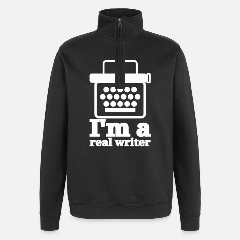 Real Writer - Sweat à zip 1/4 - noir